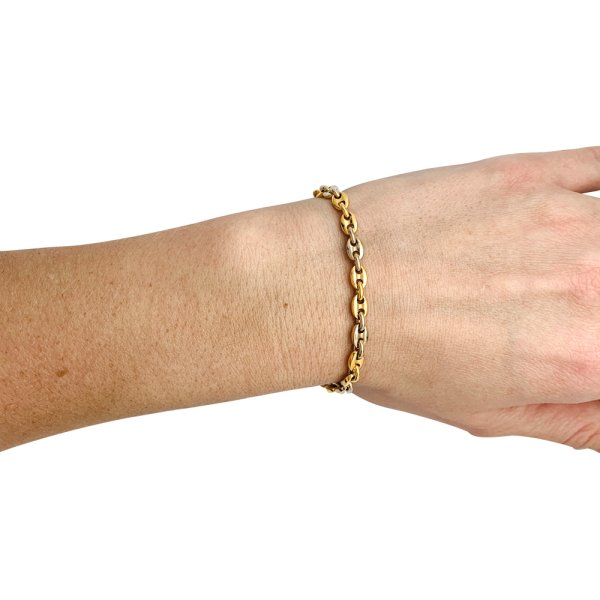 Bracelet Sign De La Maison Cartier En Or Jaune Maille Grains