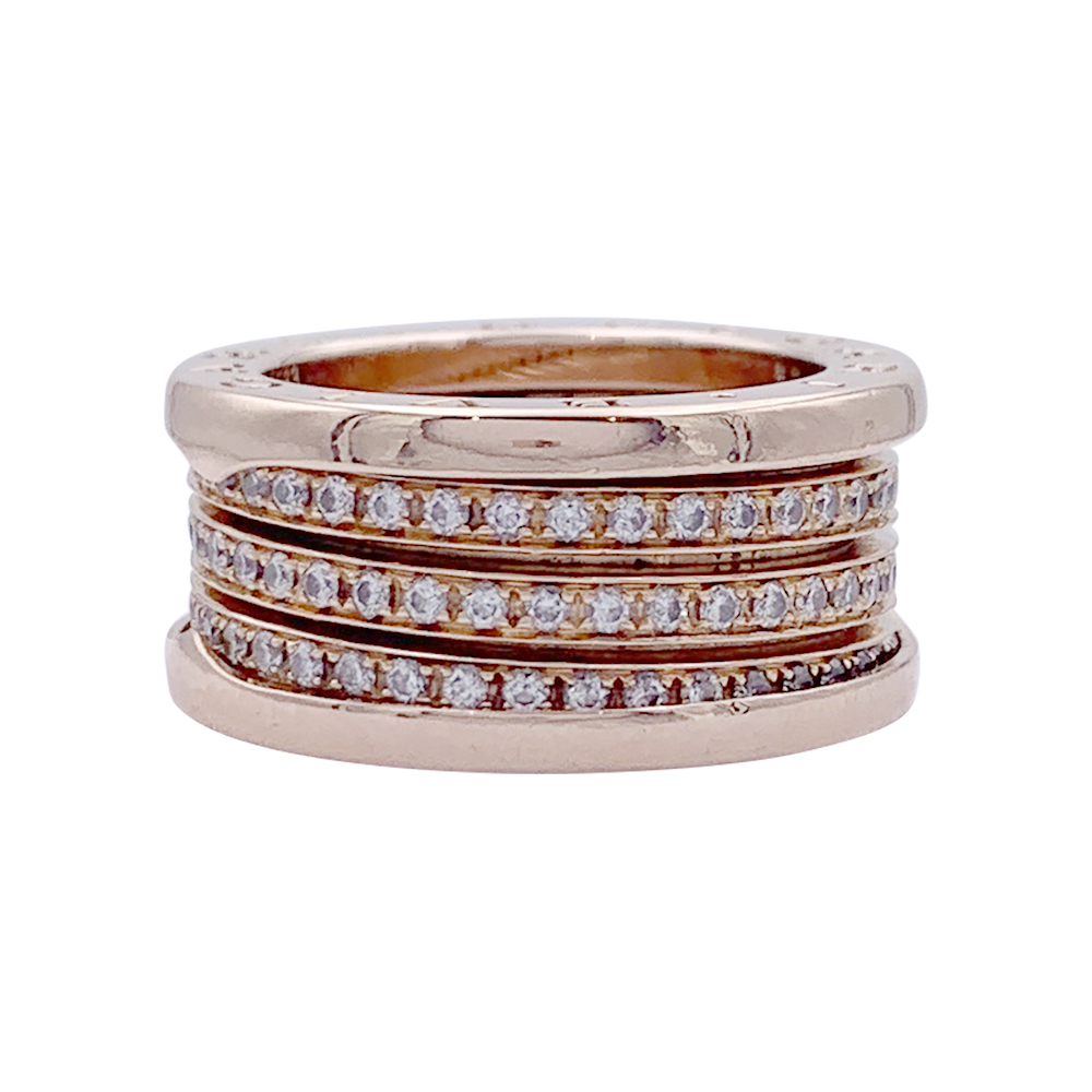 Bulgari pink gold and diamonds ring, 