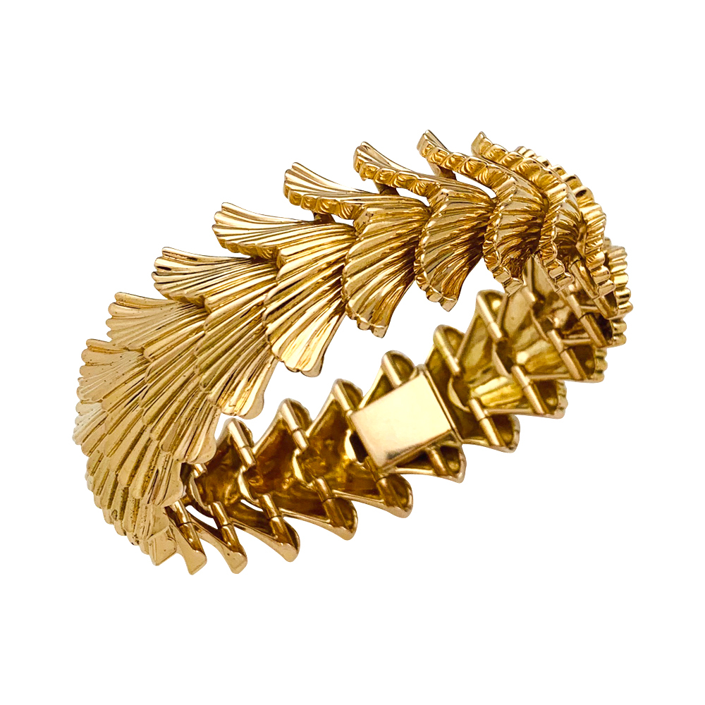 Yellow gold articulated bracelet. 82,2 grams