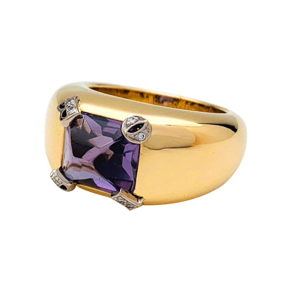 Rare Authentic Christian Dior 18k Yellow Gold Diamond Emerald Ring   Fortrove