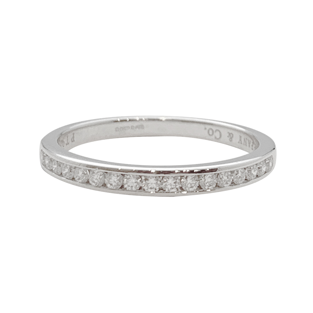 Platinum Tiffany half set wedding ring.