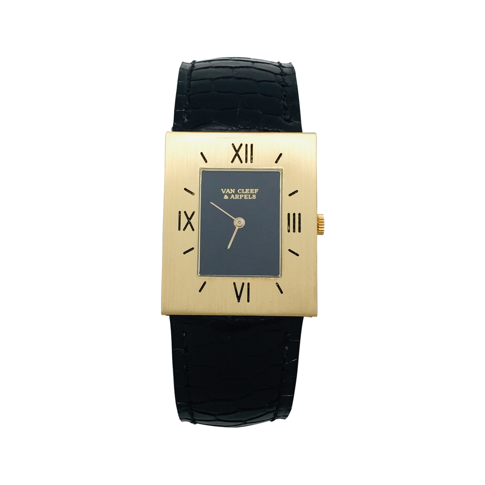 Yellow gold Van Cleef Arpels and Piaget watch leather band