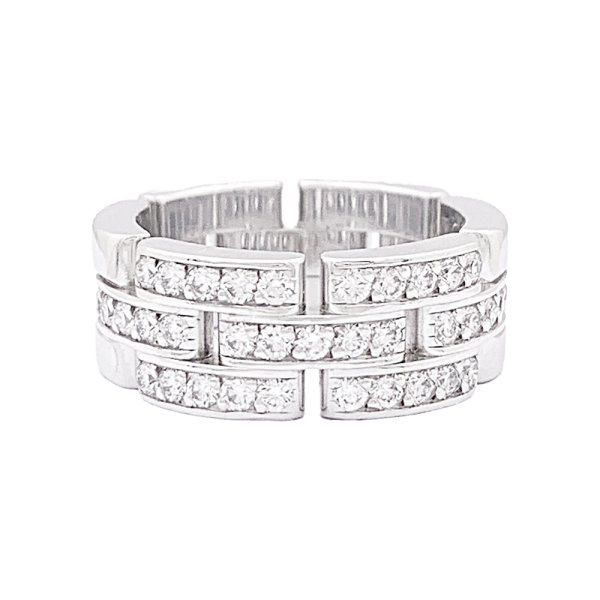 Bague Cartier "Maillon Panthère" or blanc, diamants.