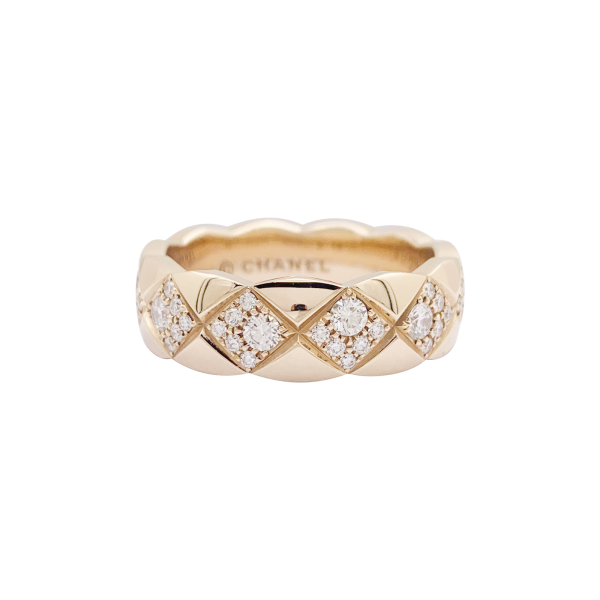 Chanel beige gold and diamonds ring, "Coco Crush" collection.