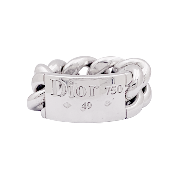 Bague Dior, "Gourmette", or blanc.