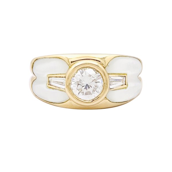 Bague Mauboussin "Nadia" or jaune, diamant, nacre.