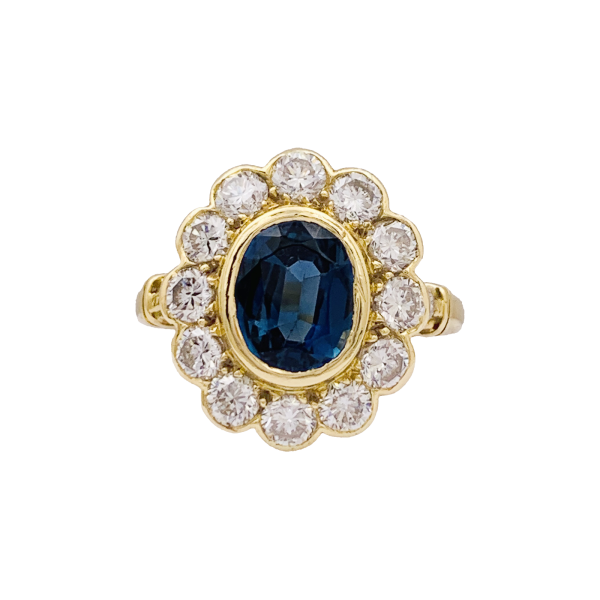 "Pompadour" sapphire and diamonds ring.