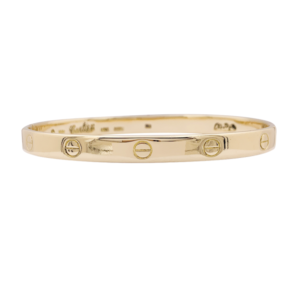 Cartier gold "Love" bracelet.