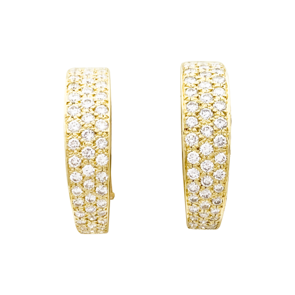 Yellow gold O.J Perrin "Arena" earrings, diamonds.