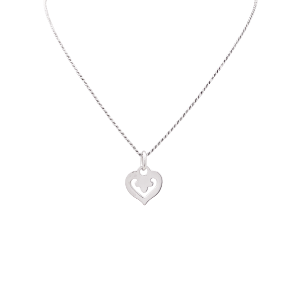 O.J. Perrin white gold necklace, "Coeur Légende"collection.