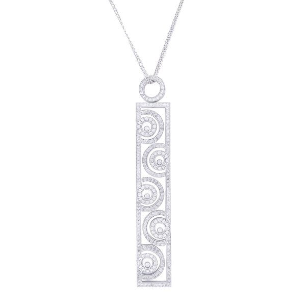 Collier Chopard, "Happy Spirit", en or blanc, diamants.