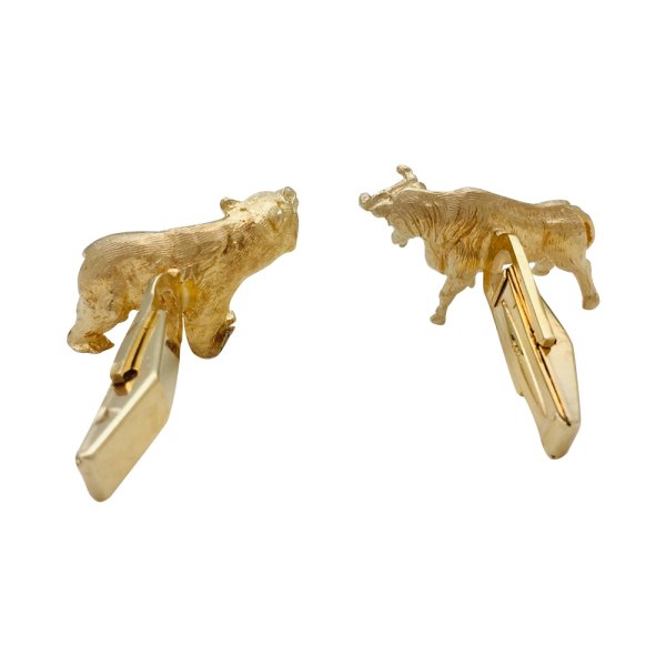 Tiffany 14k Yellow Gold Bear And Bull Cufflinks The Verma Group ...