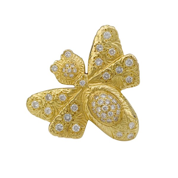 Bague Garnazelle "Papillon" en or jaune, diamants.