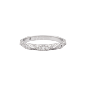 Alliance Boucheron "Facette" platine, diamants.