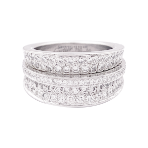 Bague Cartier "Barrette" or blanc, diamants.