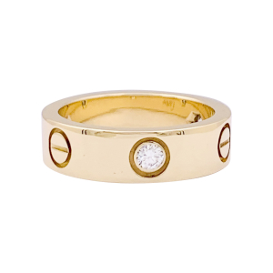 Bague Cartier, "Love 3 diamants", or jaune, diamants.