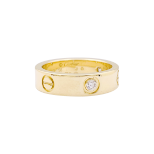 Cartier gold ring, "Love" collection, diamonds.