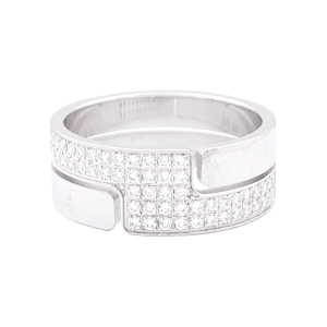 Bague Dinh Van "Seventies" or blanc, diamants.