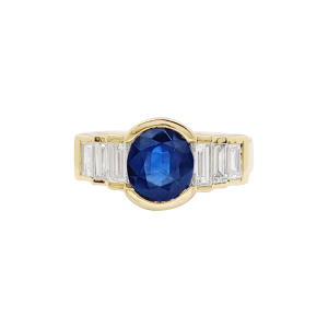 Mellerio gold ring, sapphire and diamonds.