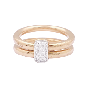 Bague Pomellato, "Together", or rose, diamants.