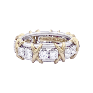 Bague Tiffany & Co. "Sixteen Stones Jean Schlumberger" or jaune, platine, diamants.