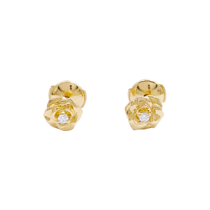 Boucles d'oreilles, "Rose Piaget", or jaune, diamants.