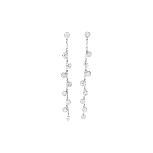 Boucles d'oreilles Dior "Baby diamants", or blanc et diamants.