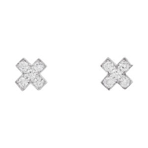 Tiffany & Co. platinum and diamonds "Cross" earrings.