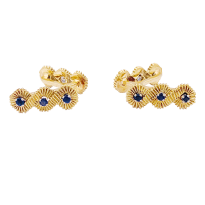 Hermès vintage cufflinks gold, sapphires.