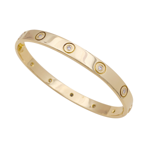 Bracelet Cartier "Love" or jaune, diamants.