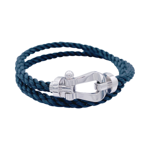 Bracelet Fred, "Force 10", en or blanc et acier.