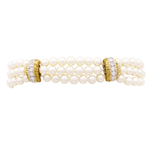 Van Cleef & Arpels bracelet, gold, diamonds, pearls.