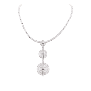 Collier Haute Joaillerie Cartier "Himalia" or blanc, diamants.