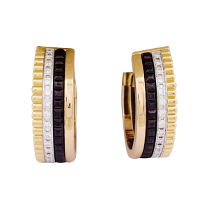 Boucheron golds, diamonds and PVD hoops, "Quatre Classique" collection.