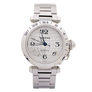 Cartier steel watch "Pasha GMT".