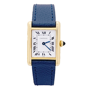 Cartier gold watch, "Tank Louis Cartier" collection.