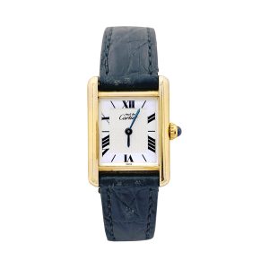 Montre Cartier "Tank Must" argent plaqué or.