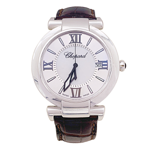 Montre Chopard "Impériale" acier, nacre, cuir.