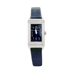 Montre Jaeger Lecoultre, "Reverso Classique", acier, cuir.