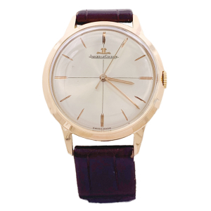 Montre Jaeger Lecoultre, or rose, bracelet cuir.