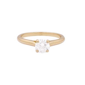 Solitaire Cartier,"1895", or jaune, diamant.