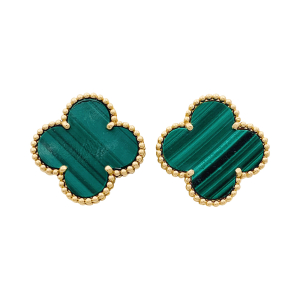 Van Cleef & Arpels earrings "Magic Alhambra", gold and malachite.