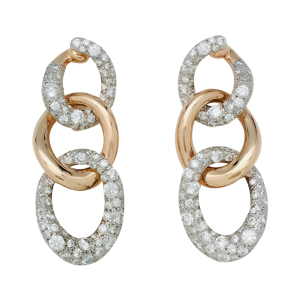 Pomellato diamonds, gold, silver earrings, "Tango" collection.