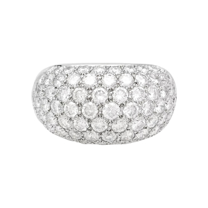 White gold ring, diamonds.