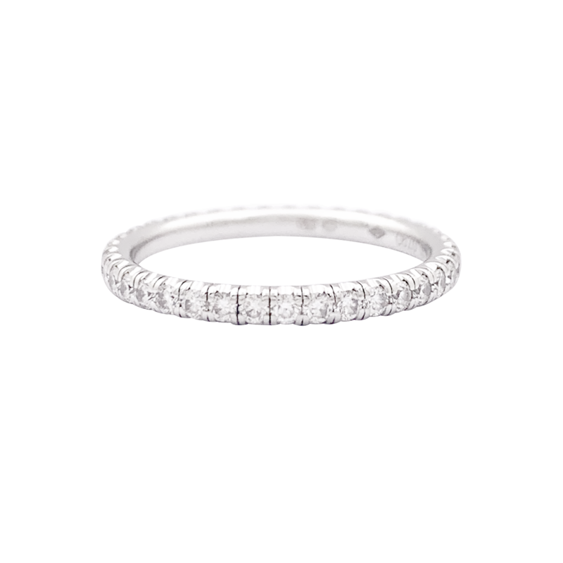 Alliance Cartier, "Etincelle", or blanc, diamants.