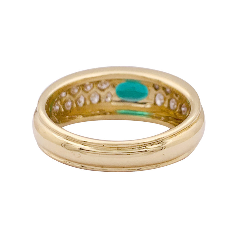 Boucheron gold, diamonds and emerald ring, "Axelle" collection.