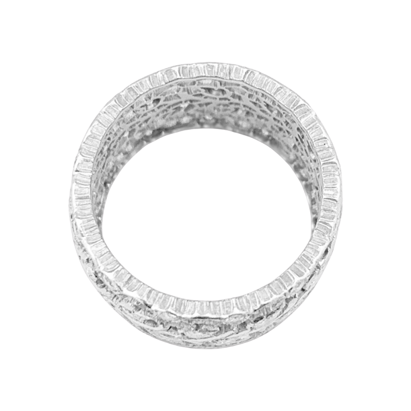 Bague Buccellati "Eternelle Tulle Ramage" or blanc, diamants.