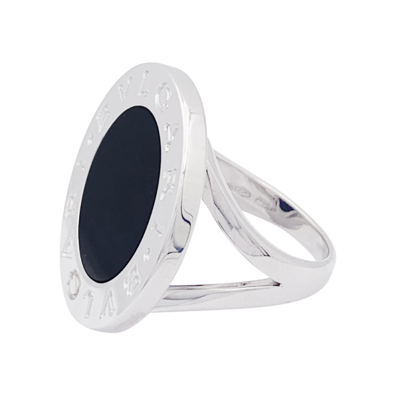 Bulgari "Bulgari Bulgari" ring white gold, onyx.