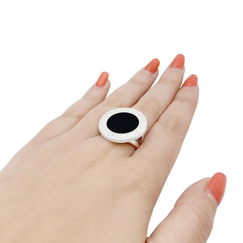 Bulgari "Bulgari Bulgari" ring white gold, onyx.