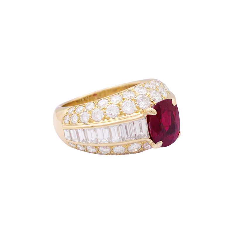 Bague Cartier "Gina" or jaune, diamants, rubis.